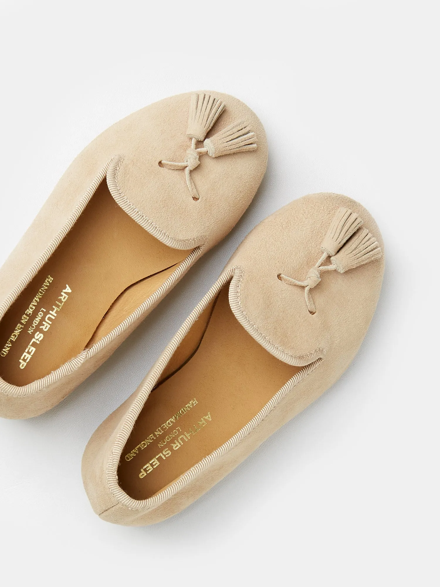 Children's Loafers in Sand Suede