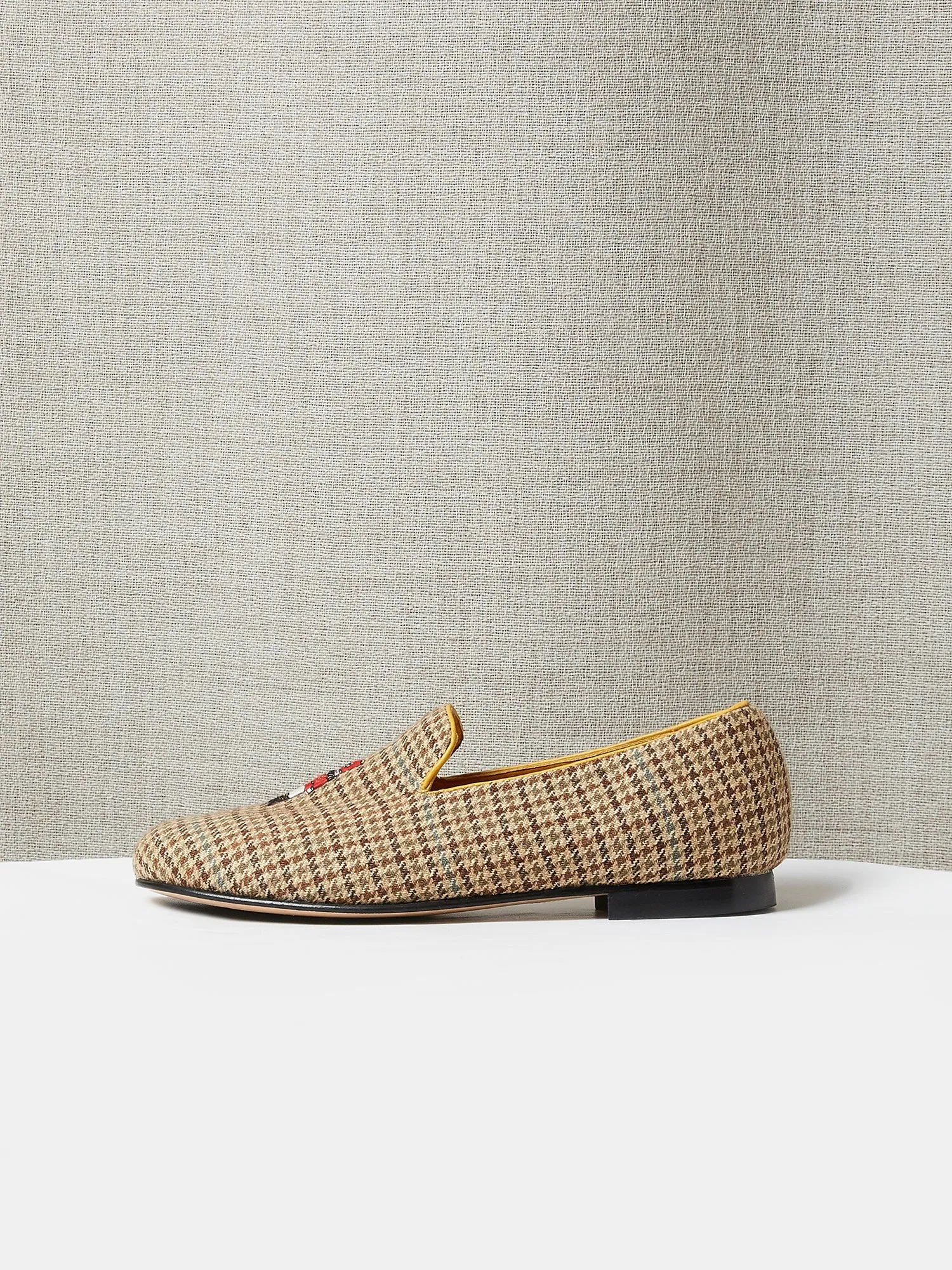 Children's Loafers in Tweed with Embroidery