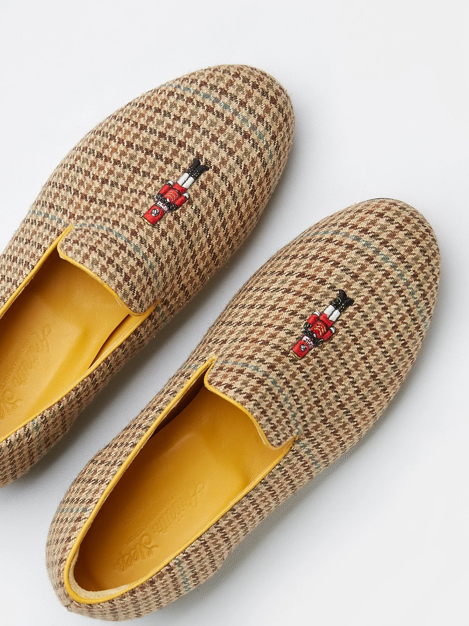 Children's Loafers in Tweed with Embroidery