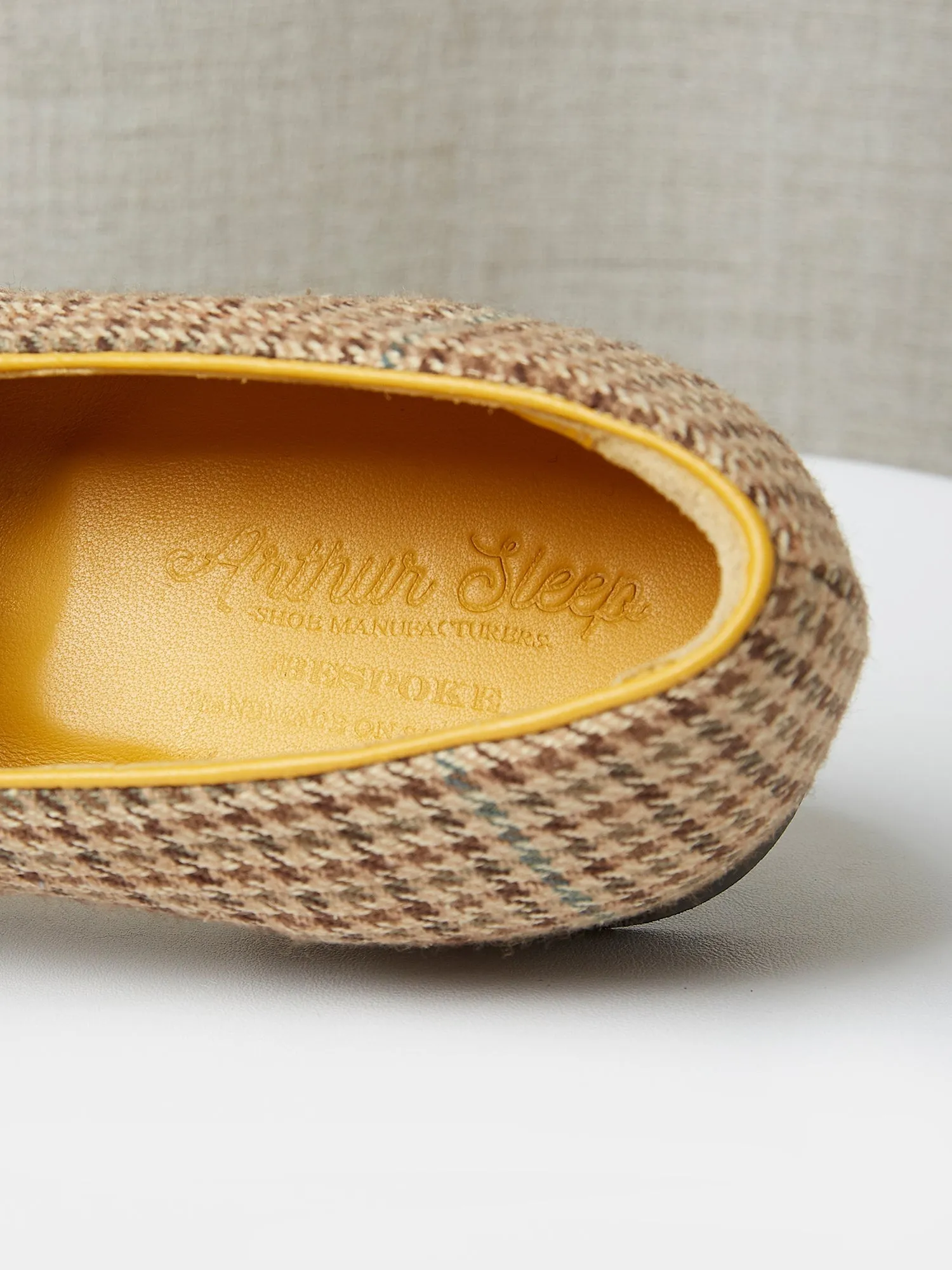 Children's Loafers in Tweed with Embroidery