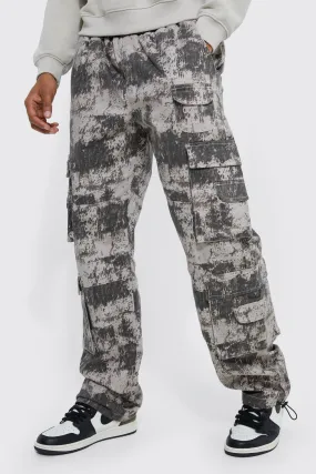 Elasticated Waist Printed Multi Pocket Stacked Cargo Pants