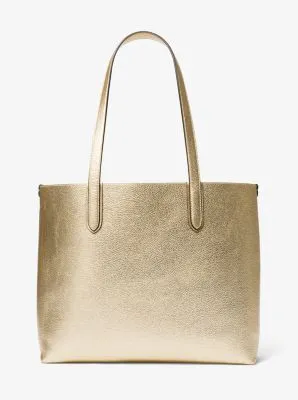 Eliza Extra-Large Metallic Pebbled Leather Reversible Tote Bag