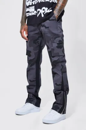 Fixed Waist Skinny Gusset Camo Cargo Pants