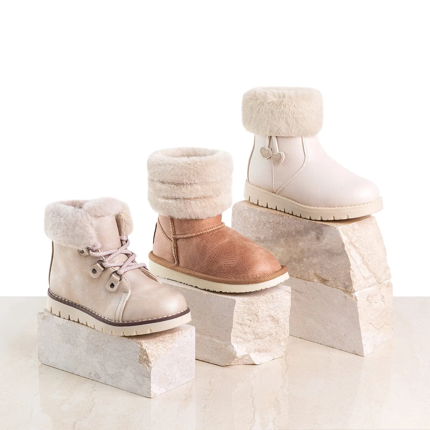 Girl's Beige Ankle Boots Nobuck