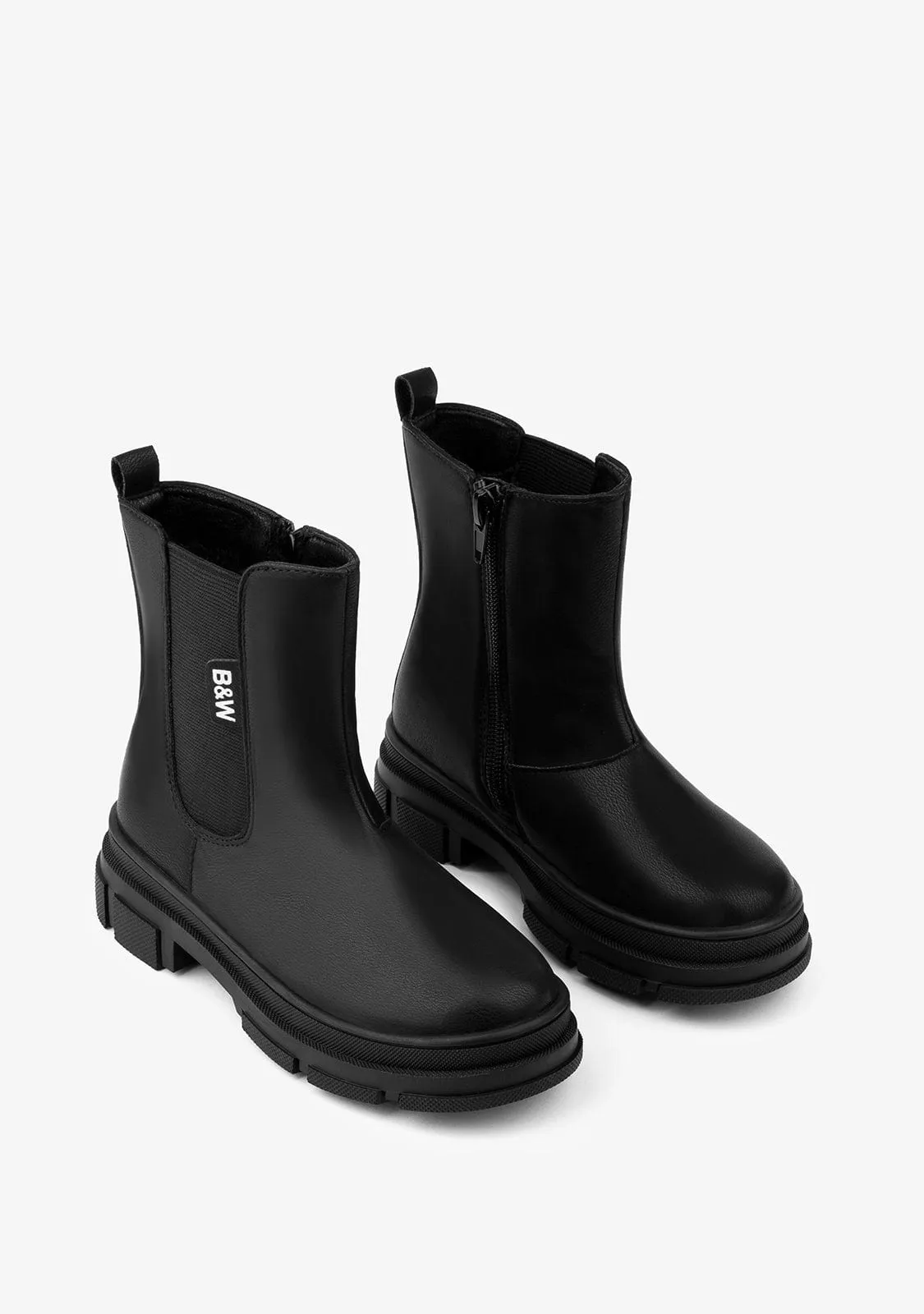 Girl's Black Chelsea Ankle Boots