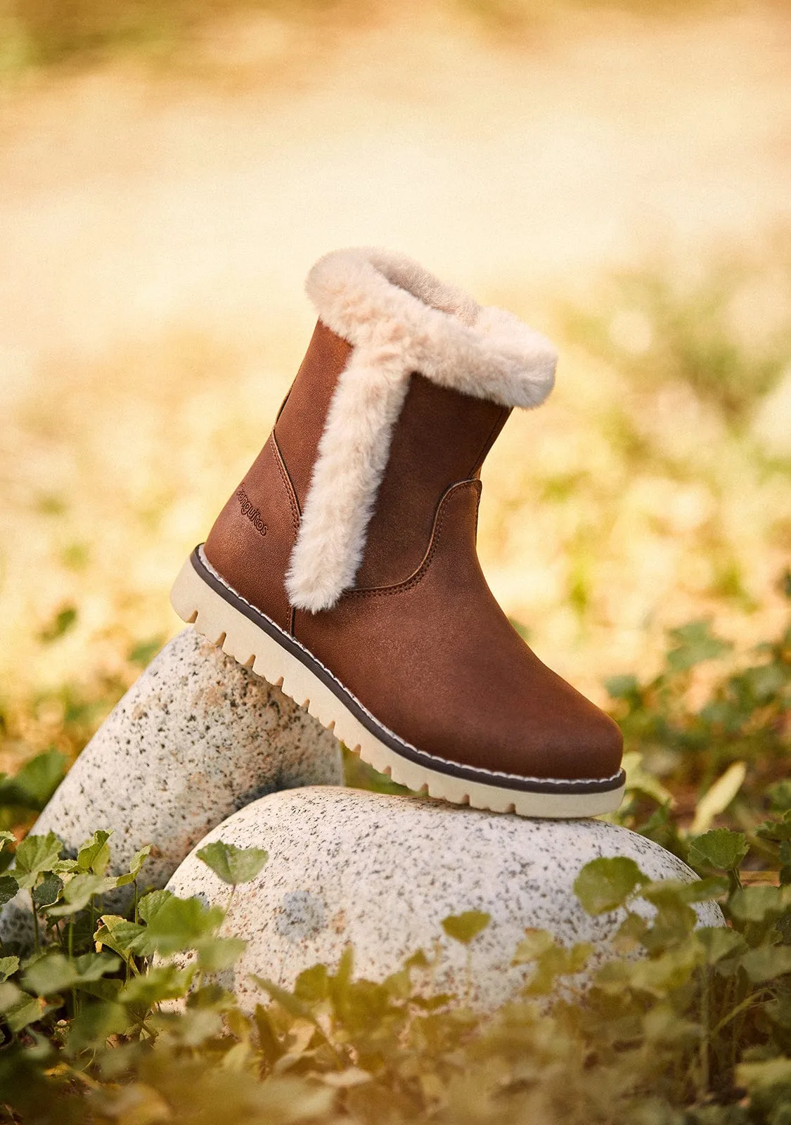 Girl's Brown Fur Boots Napa