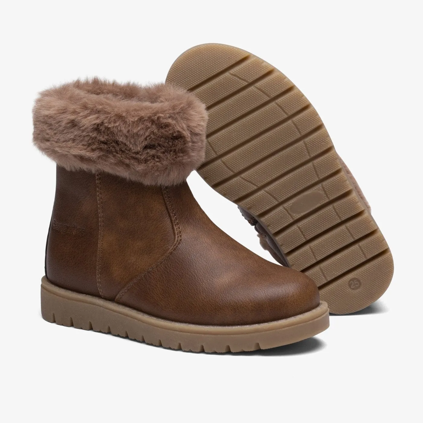 Girl's Brown Fur Boots