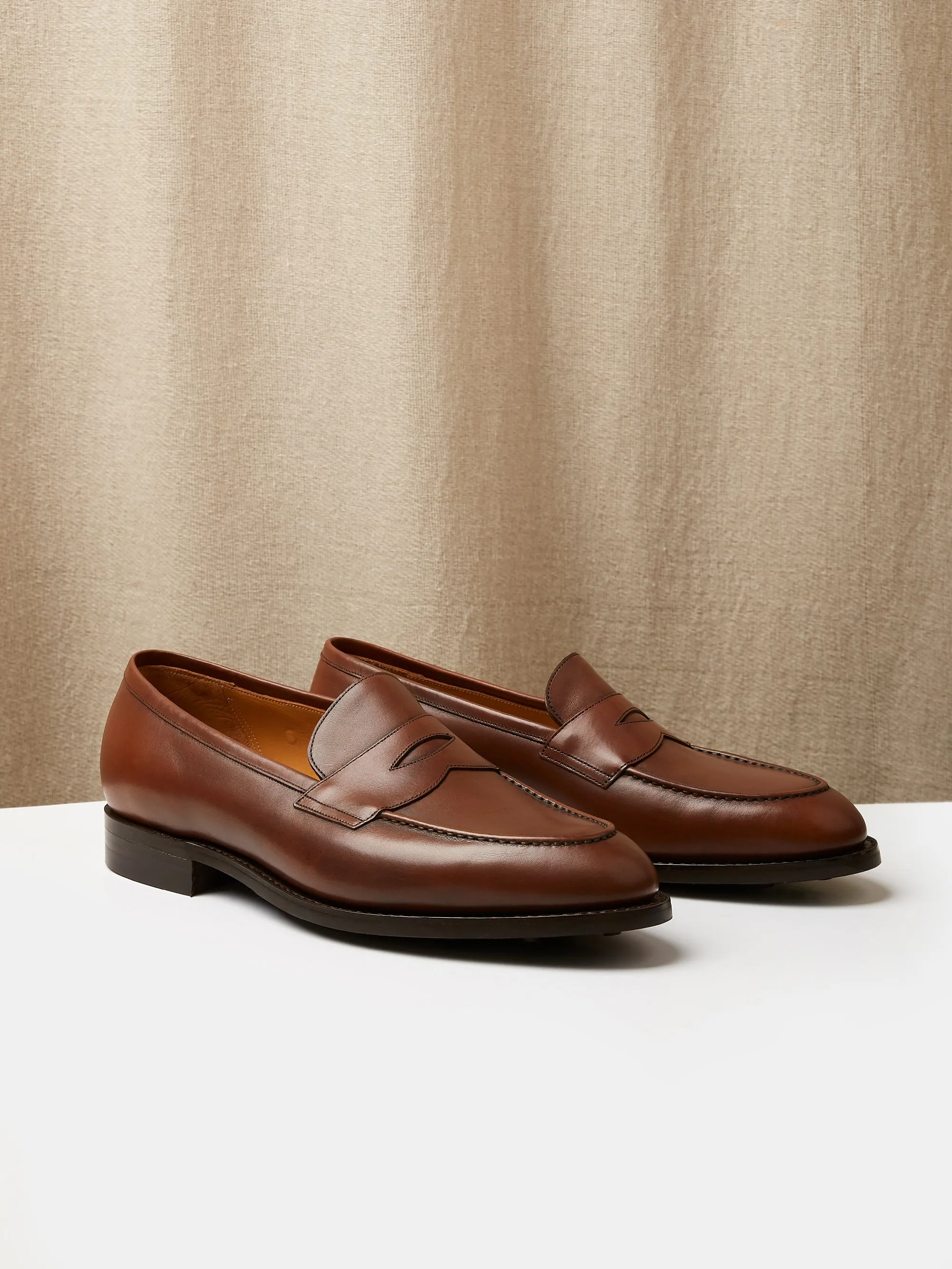 Goodyear Welted Brown Leather Penny Loafers