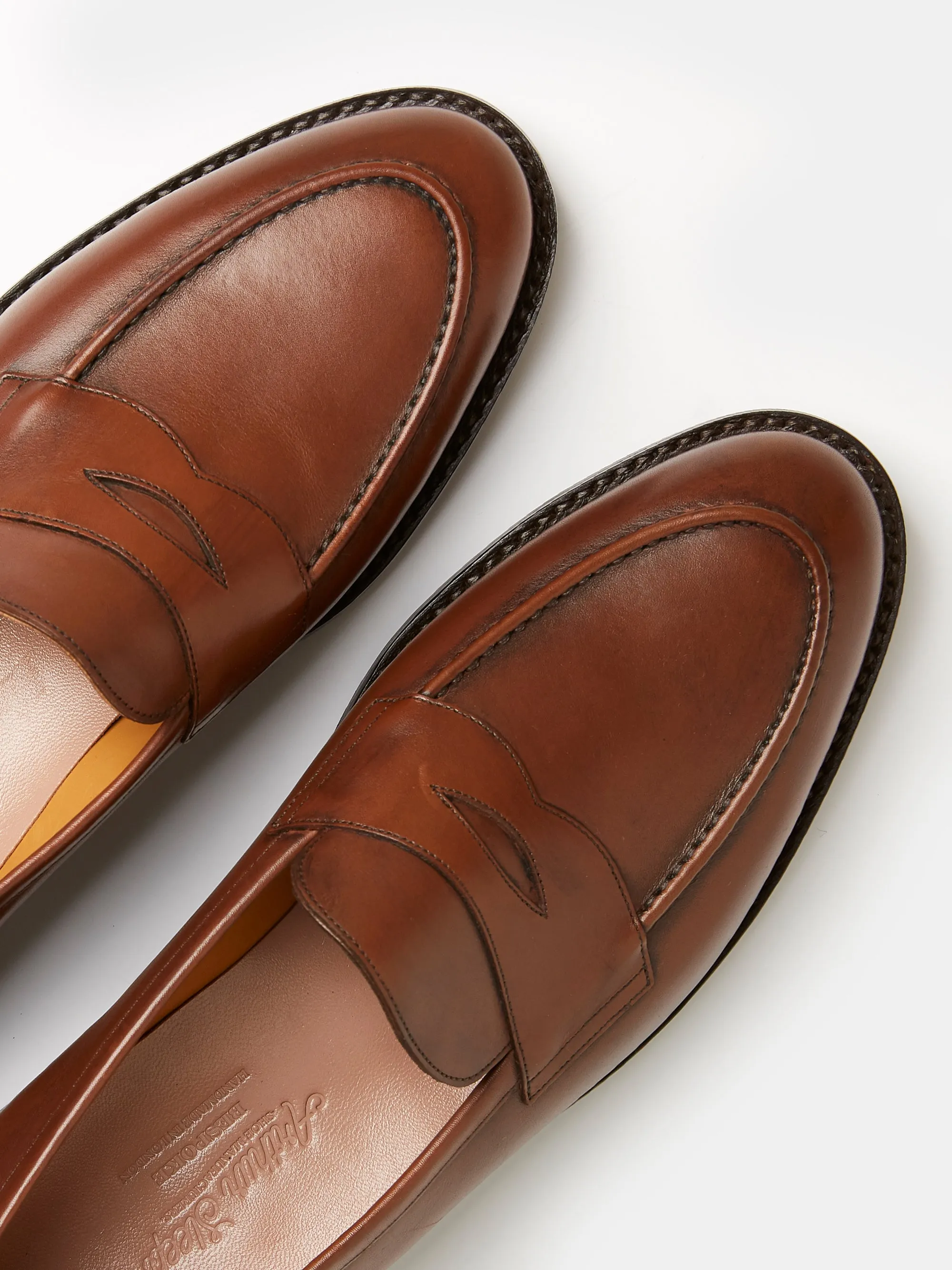 Goodyear Welted Brown Leather Penny Loafers