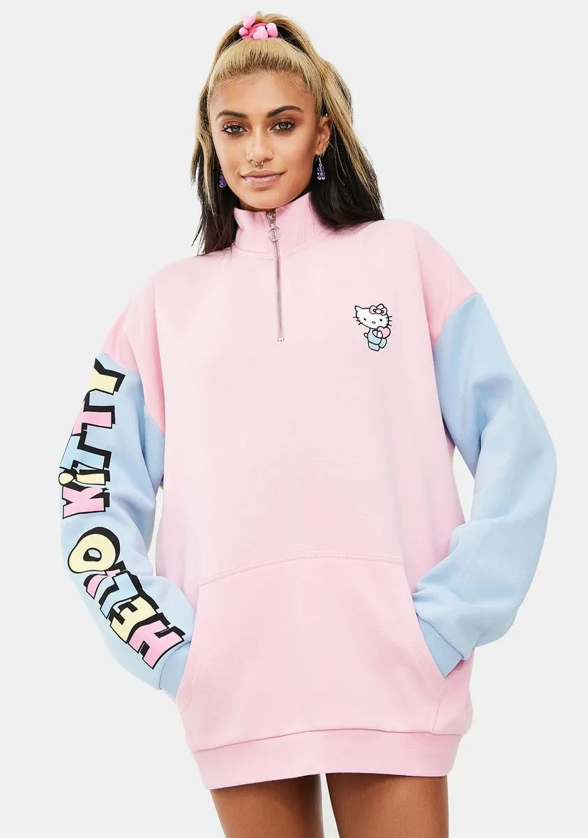 Hello Kitty Color Contrast Panel Sweatshirt-