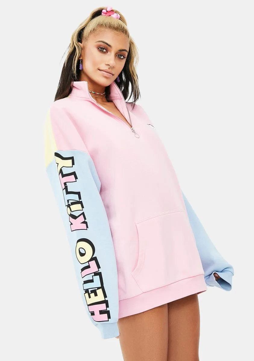 Hello Kitty Color Contrast Panel Sweatshirt-