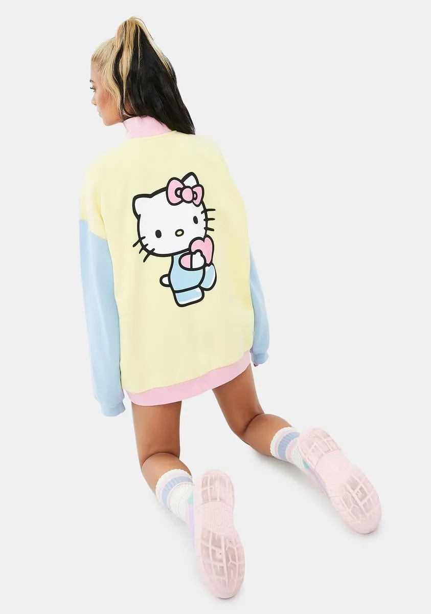 Hello Kitty Color Contrast Panel Sweatshirt-