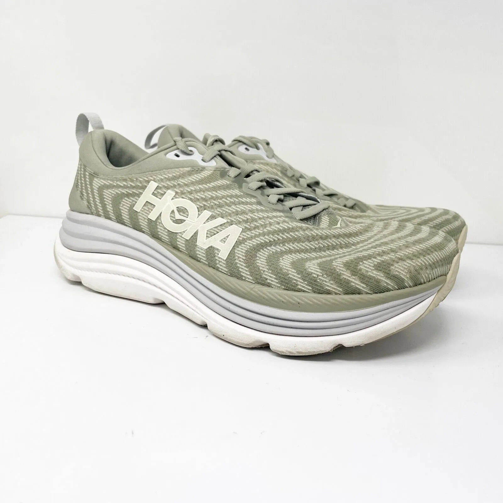 Hoka One One Mens Gaviota 5 1127929 BYT Green Running Shoes Sneakers Size 12 D