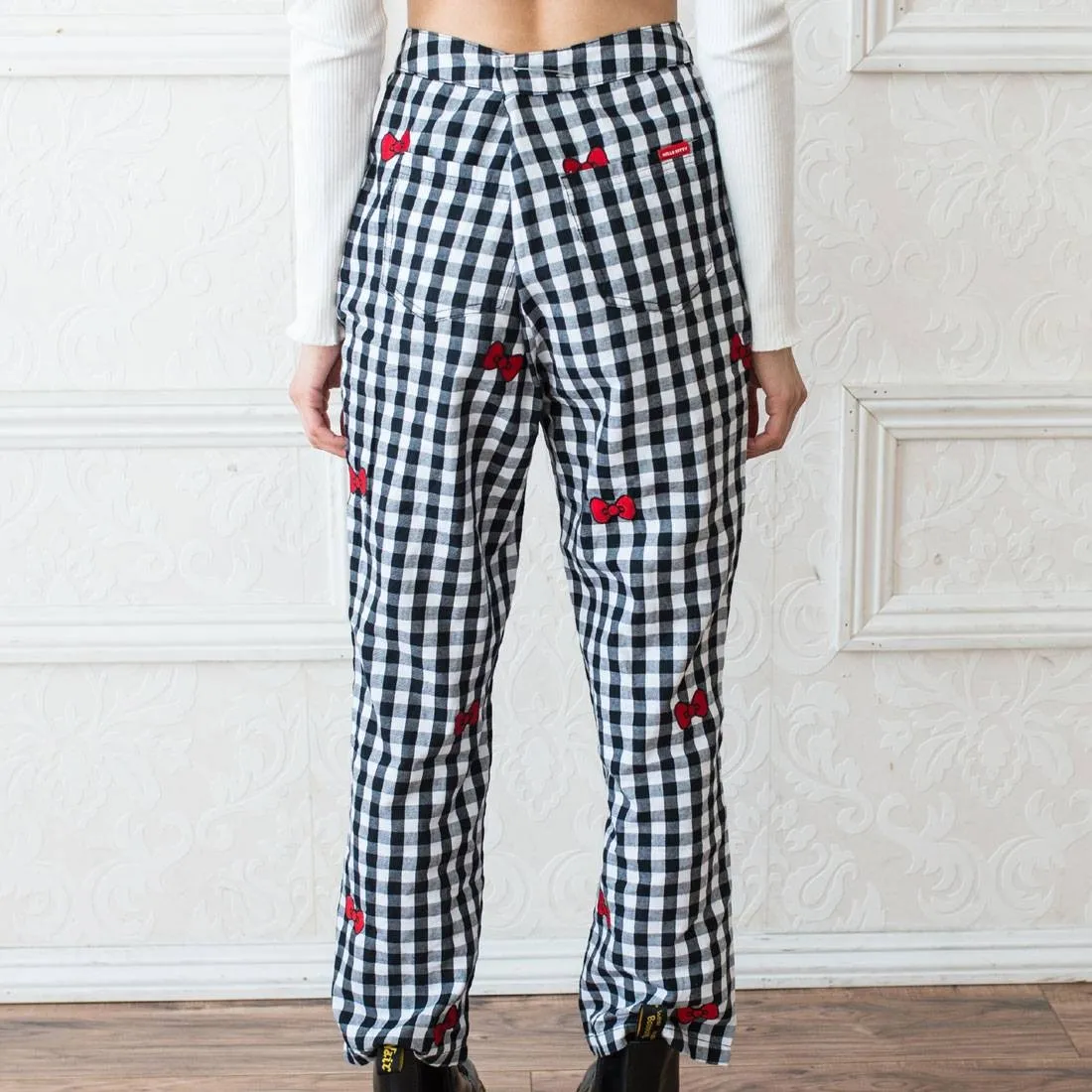 Lazy Oaf X Hello Kitty Women Gingham Pants (Black / White)