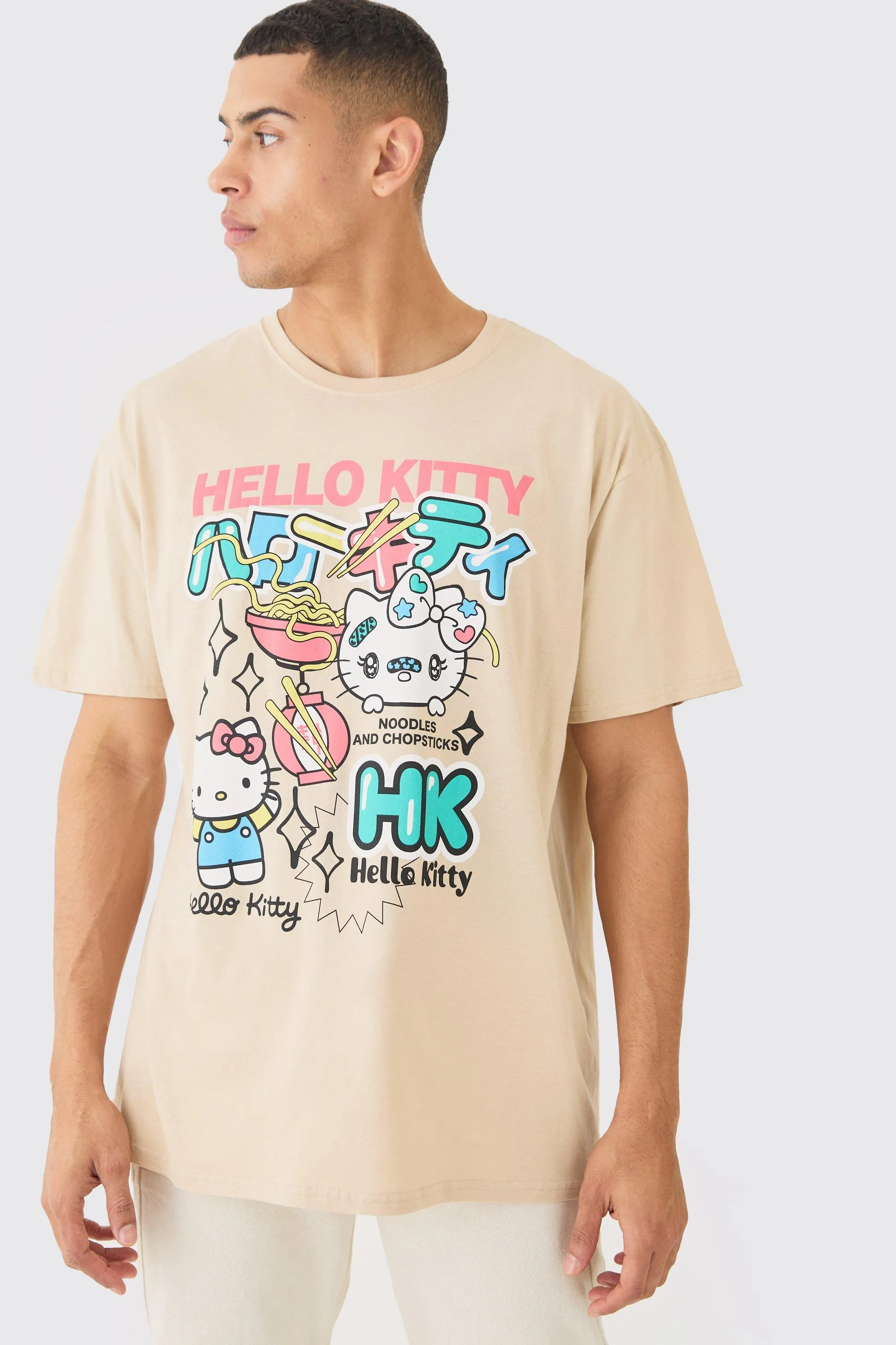 Loose Fit Hello Kitty License T-shirt | boohooMAN UK