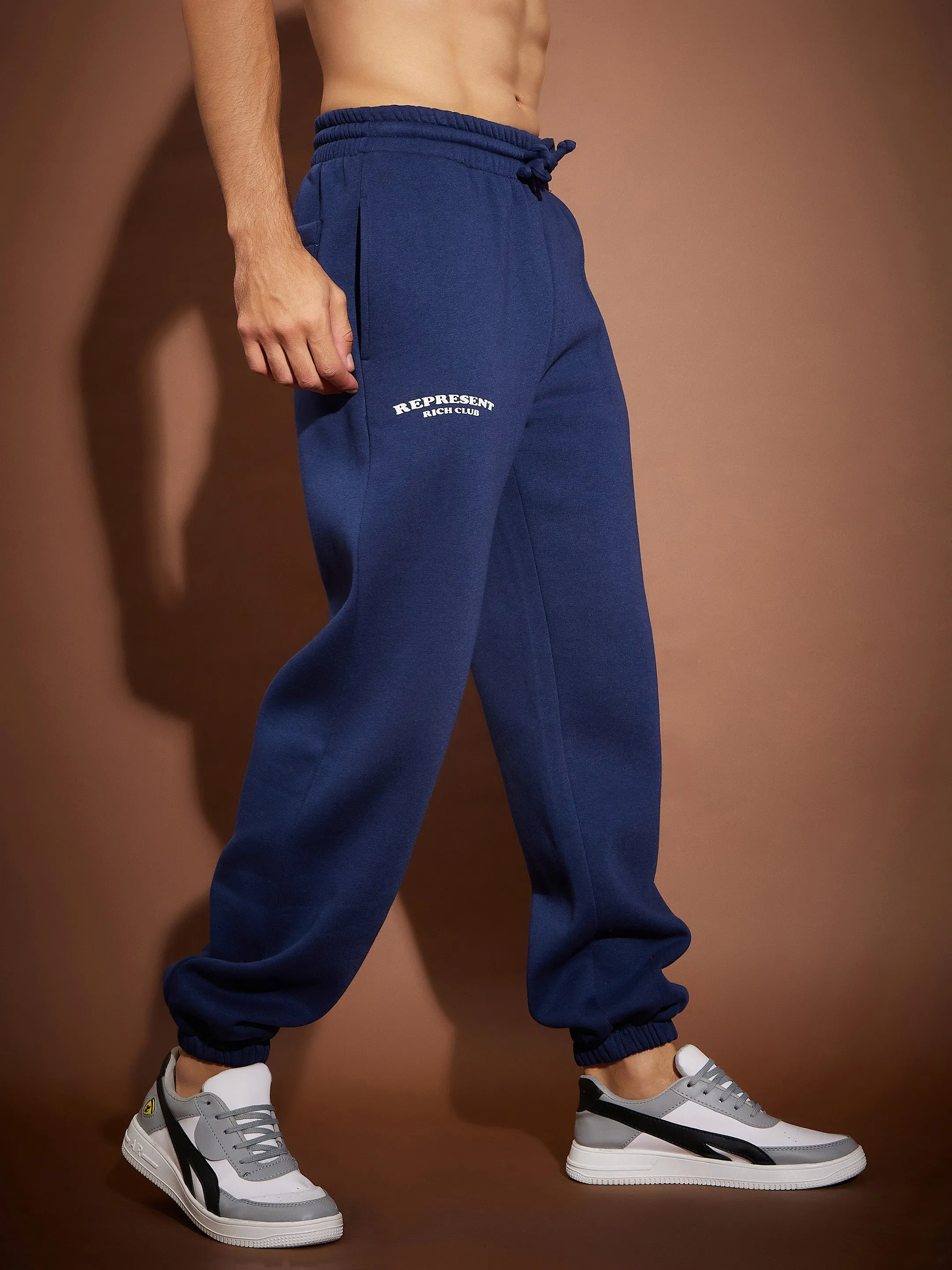 Men Navy REPRESENT Oversized Joggers