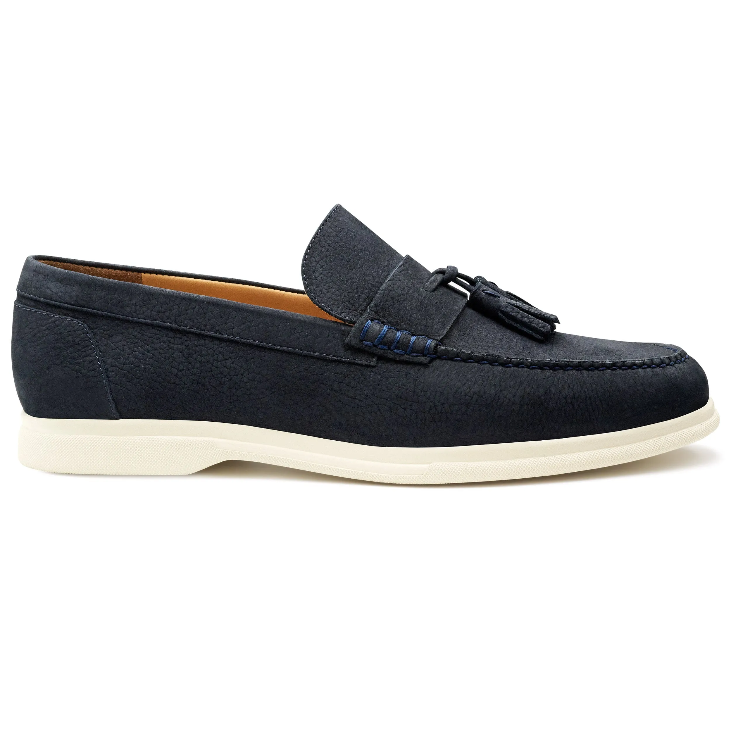 Mens blue suede tassel loafers