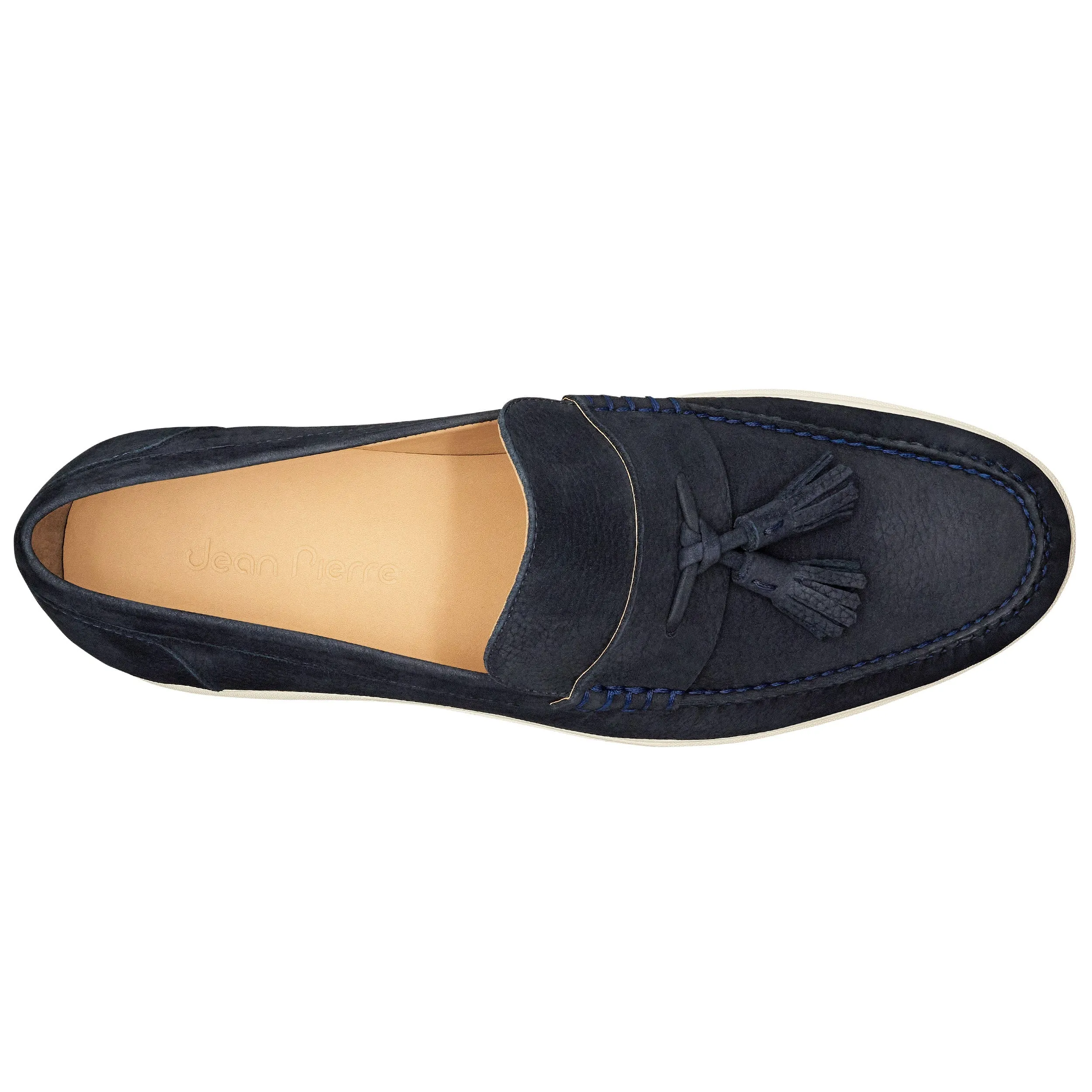 Mens blue suede tassel loafers