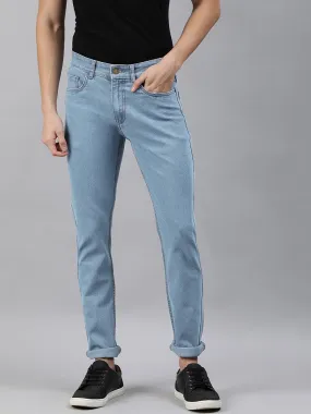 Men's Light Blue Slim Fit Denim Jeans Stretchable