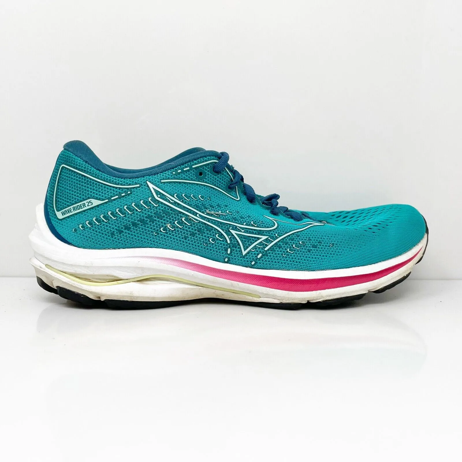 Mizuno Womens Wave Rider 25 411323 LKCW Blue Running Shoes Sneakers Size 8.5