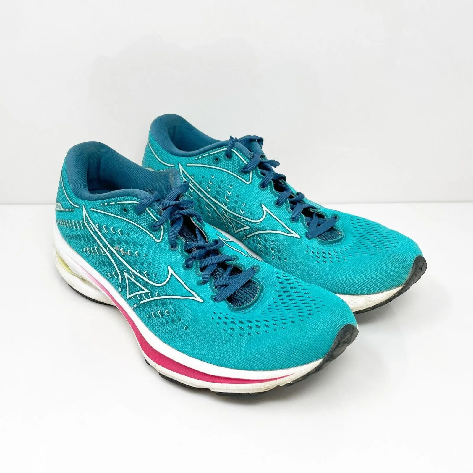 Mizuno Womens Wave Rider 25 411323 LKCW Blue Running Shoes Sneakers Size 8.5