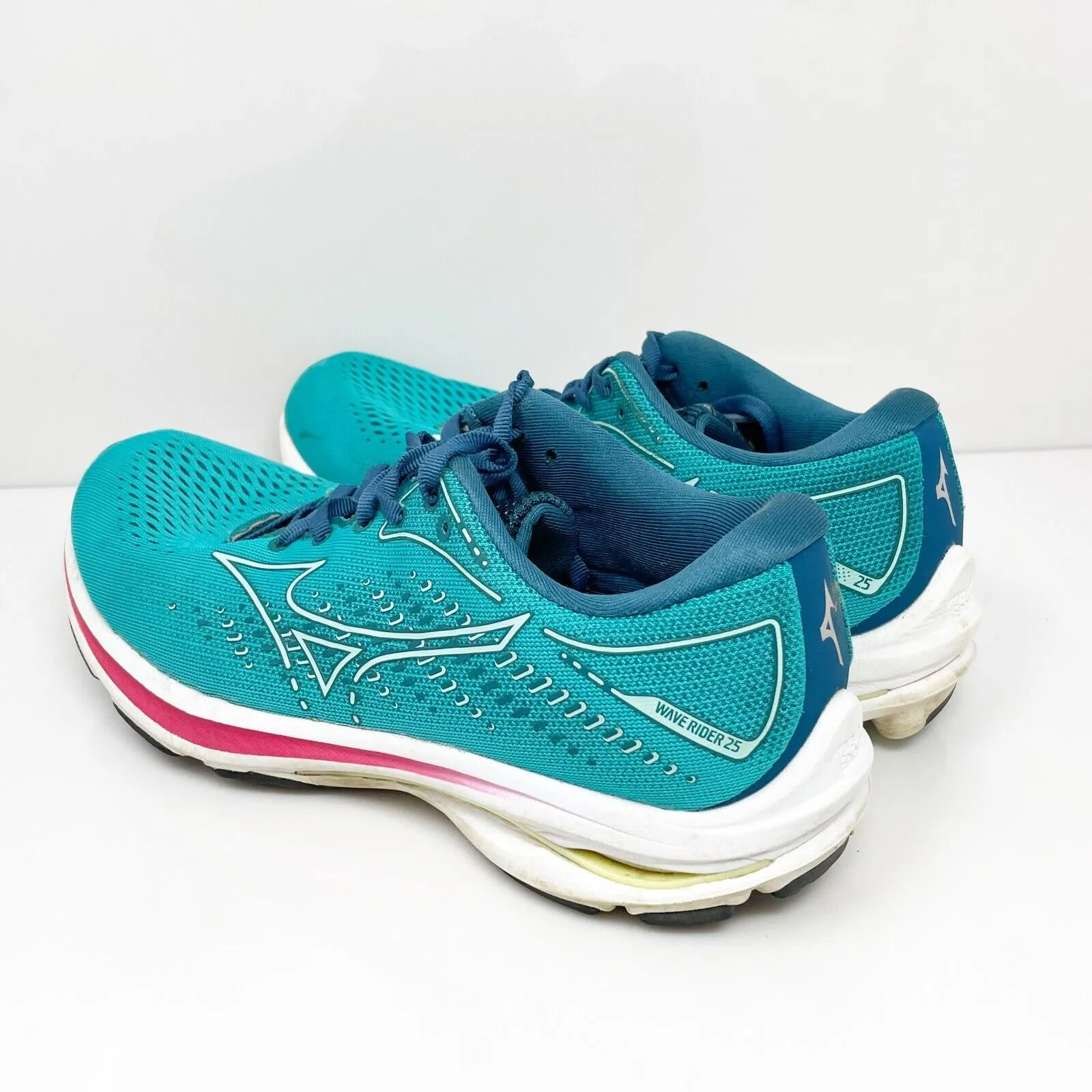 Mizuno Womens Wave Rider 25 411323 LKCW Blue Running Shoes Sneakers Size 8.5