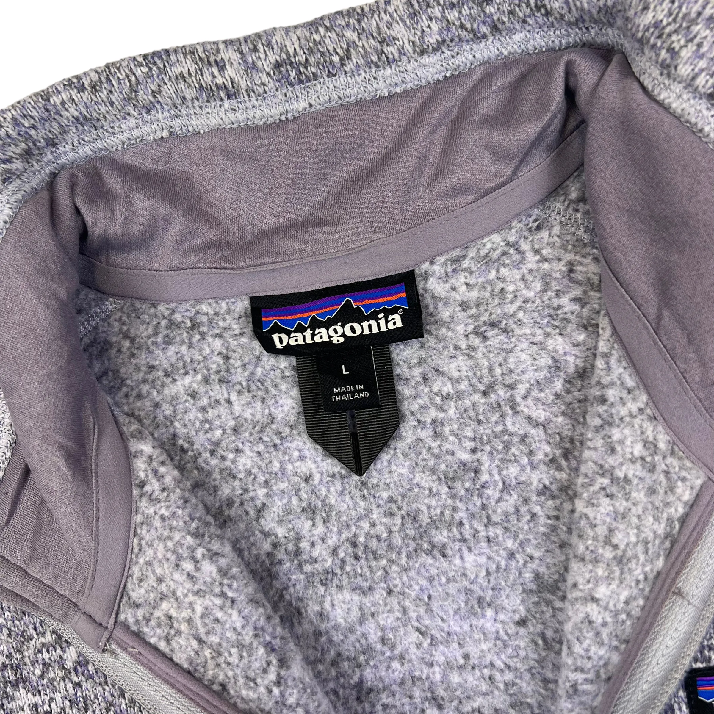 Patagonia Ash Grey Purple Quarter Zip Fleece