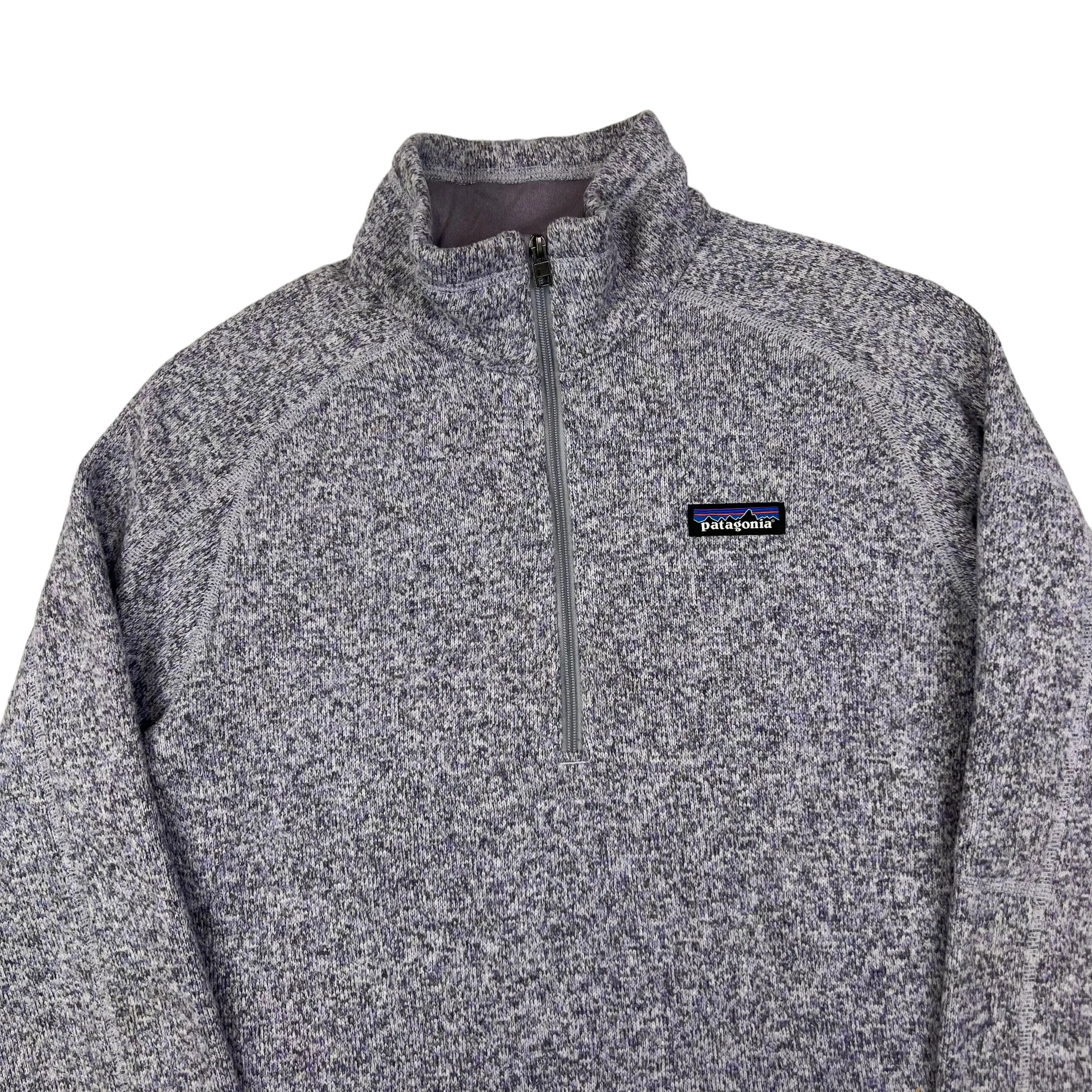 Patagonia Ash Grey Purple Quarter Zip Fleece