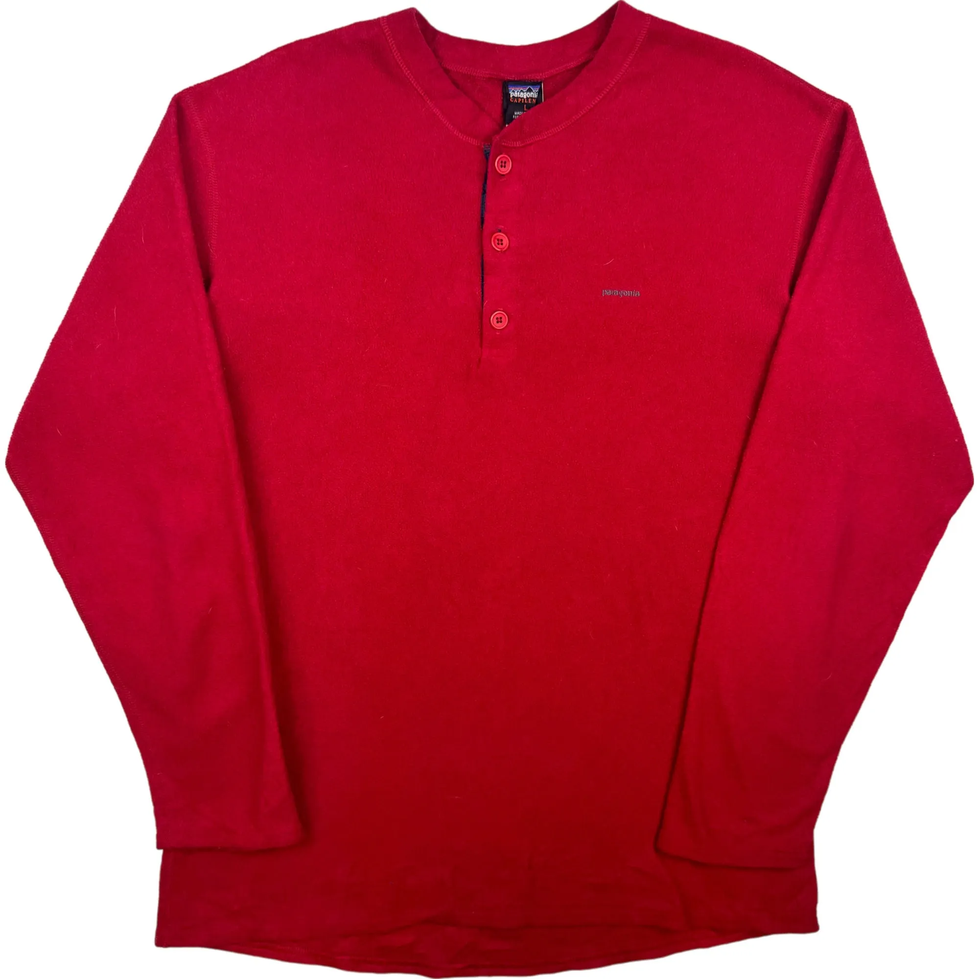 Patagonia Capilene Long Sleeve Henley Pullover Fleece Red