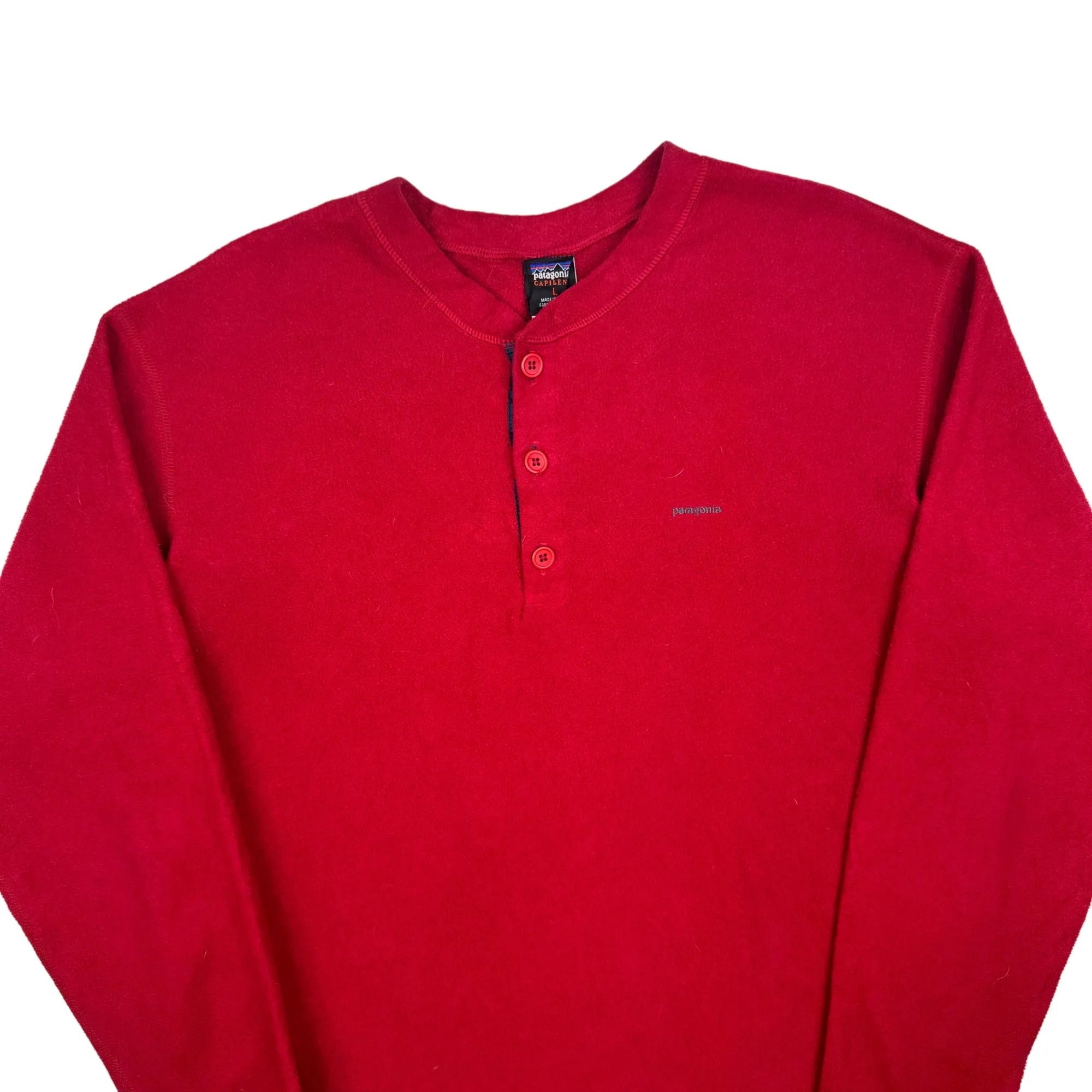 Patagonia Capilene Long Sleeve Henley Pullover Fleece Red