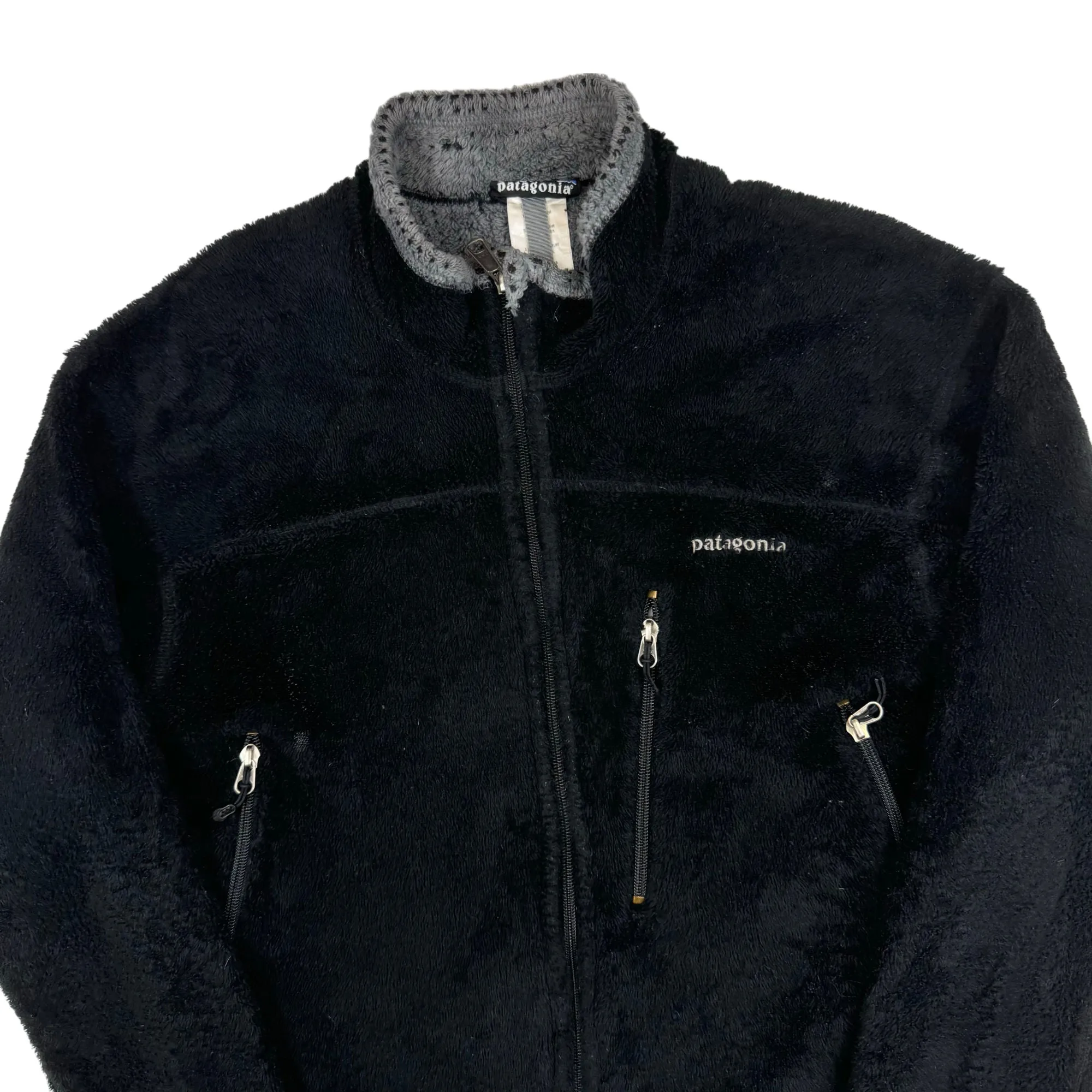 Patagonia Fleece R4 Regulator Black Sherpa Pile Full Zip Fleece Jacket