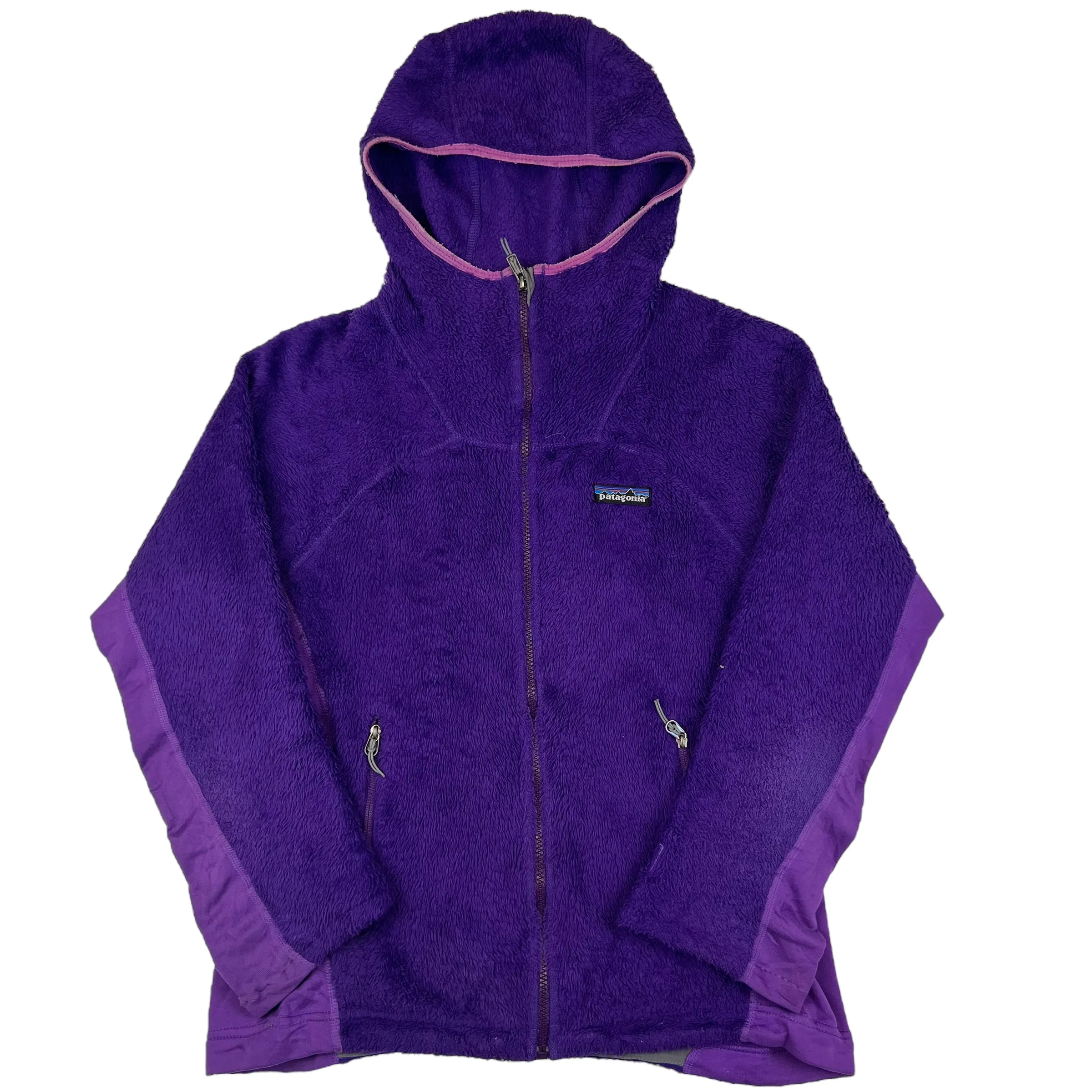 Patagonia Purple Hooded Zip Up Fleece