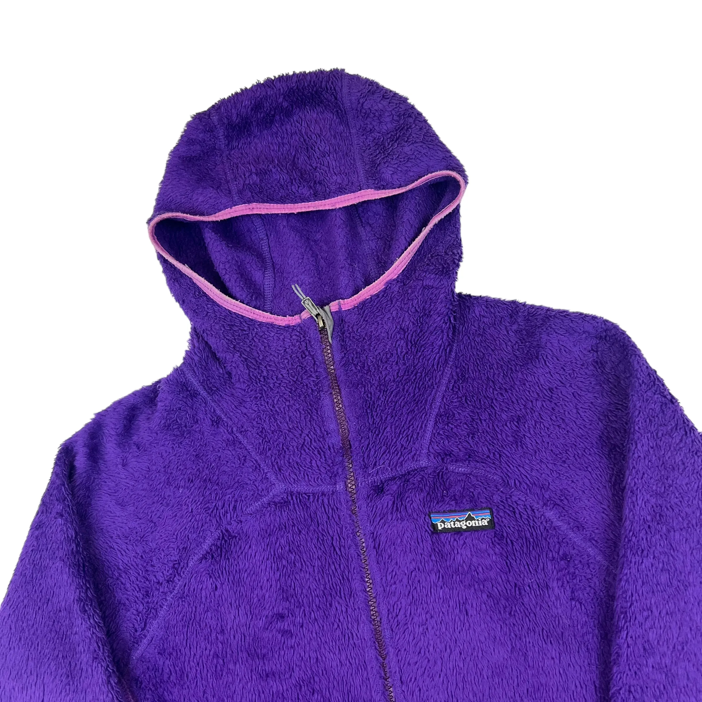 Patagonia Purple Hooded Zip Up Fleece