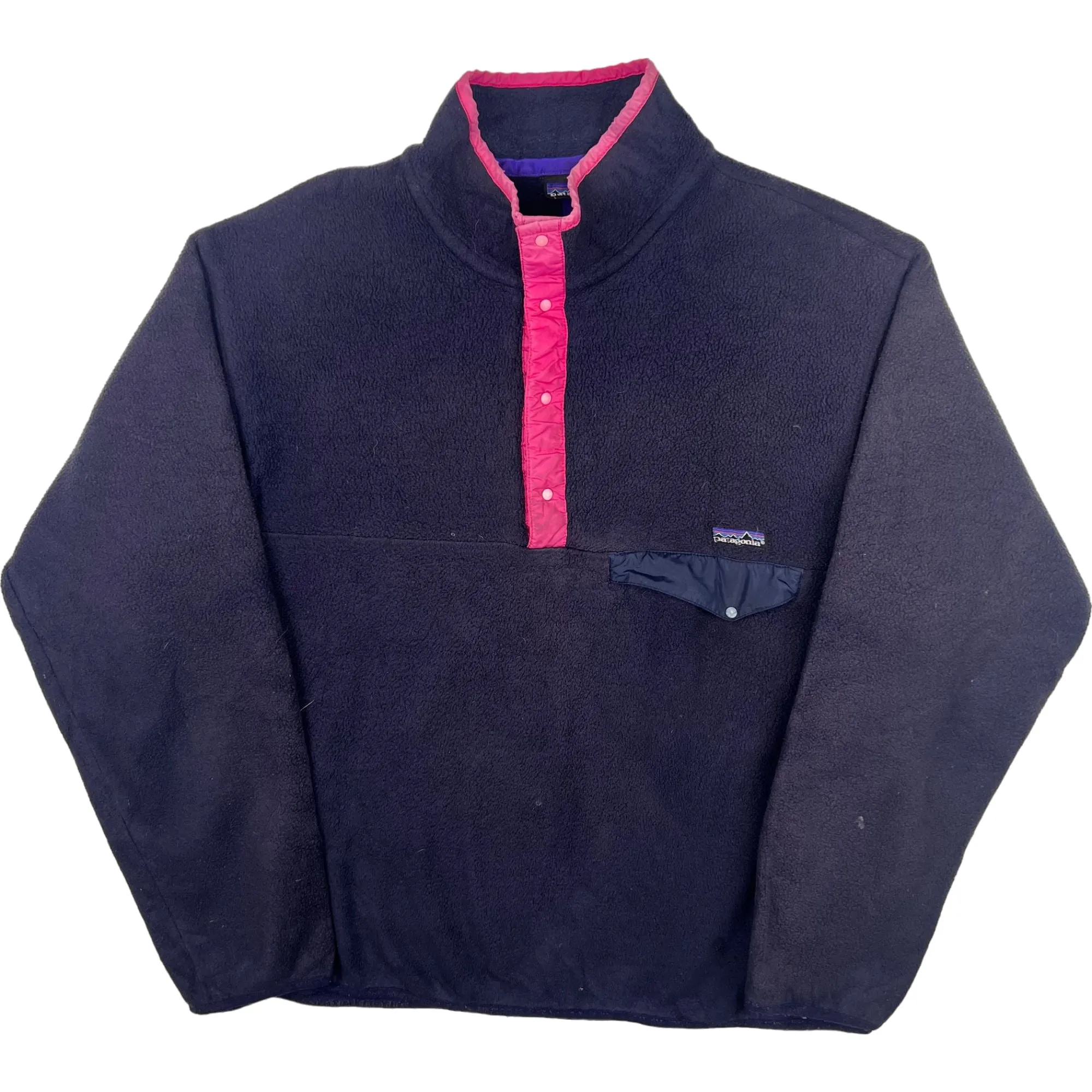 Patagonia Synchilla Snap-T Pullover Fleece Navy Pink