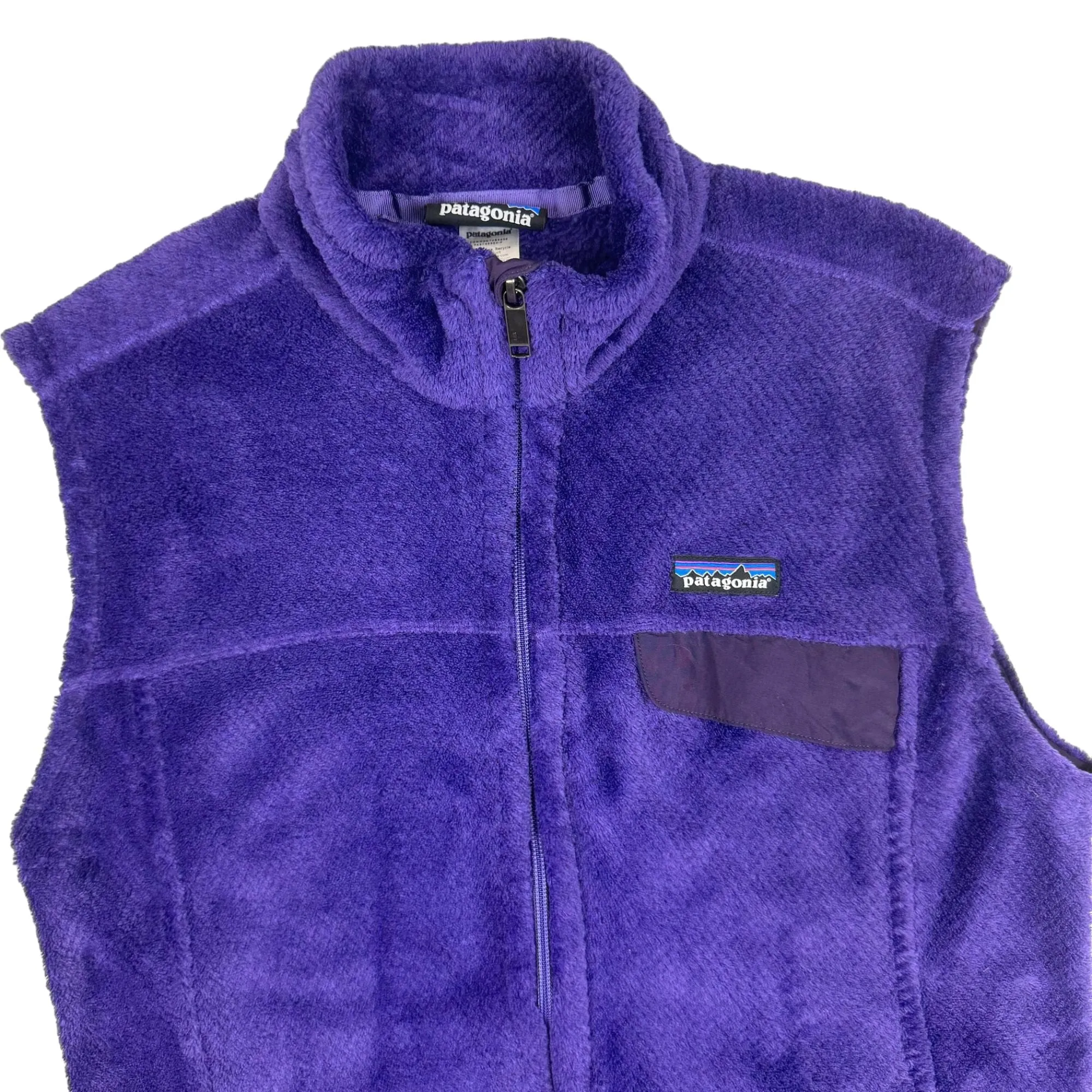 Patagonia Zip-Up Fleece Sherpa Vest Jacket Purple