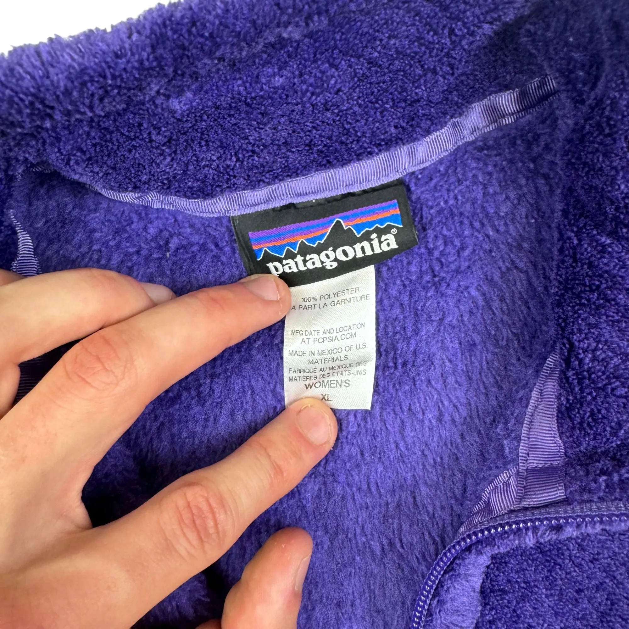 Patagonia Zip-Up Fleece Sherpa Vest Jacket Purple