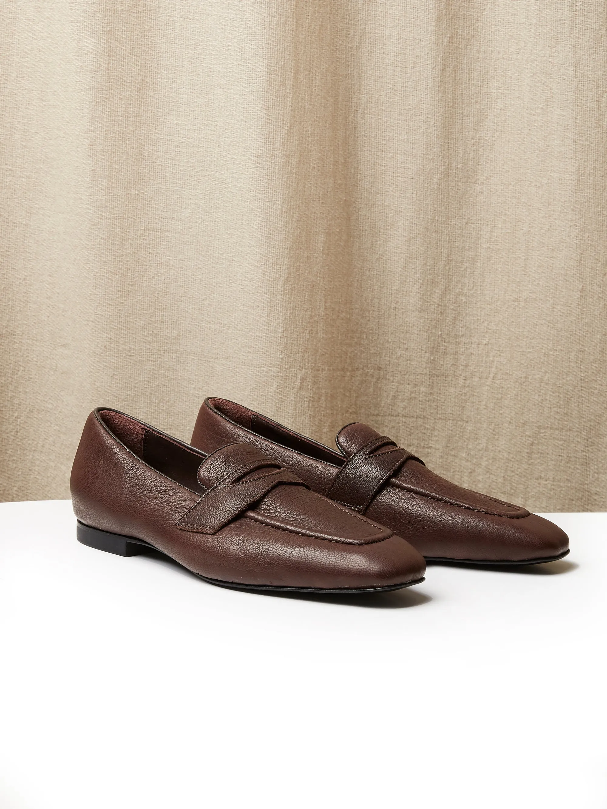 Penny Loafers in Brown Deer Leather