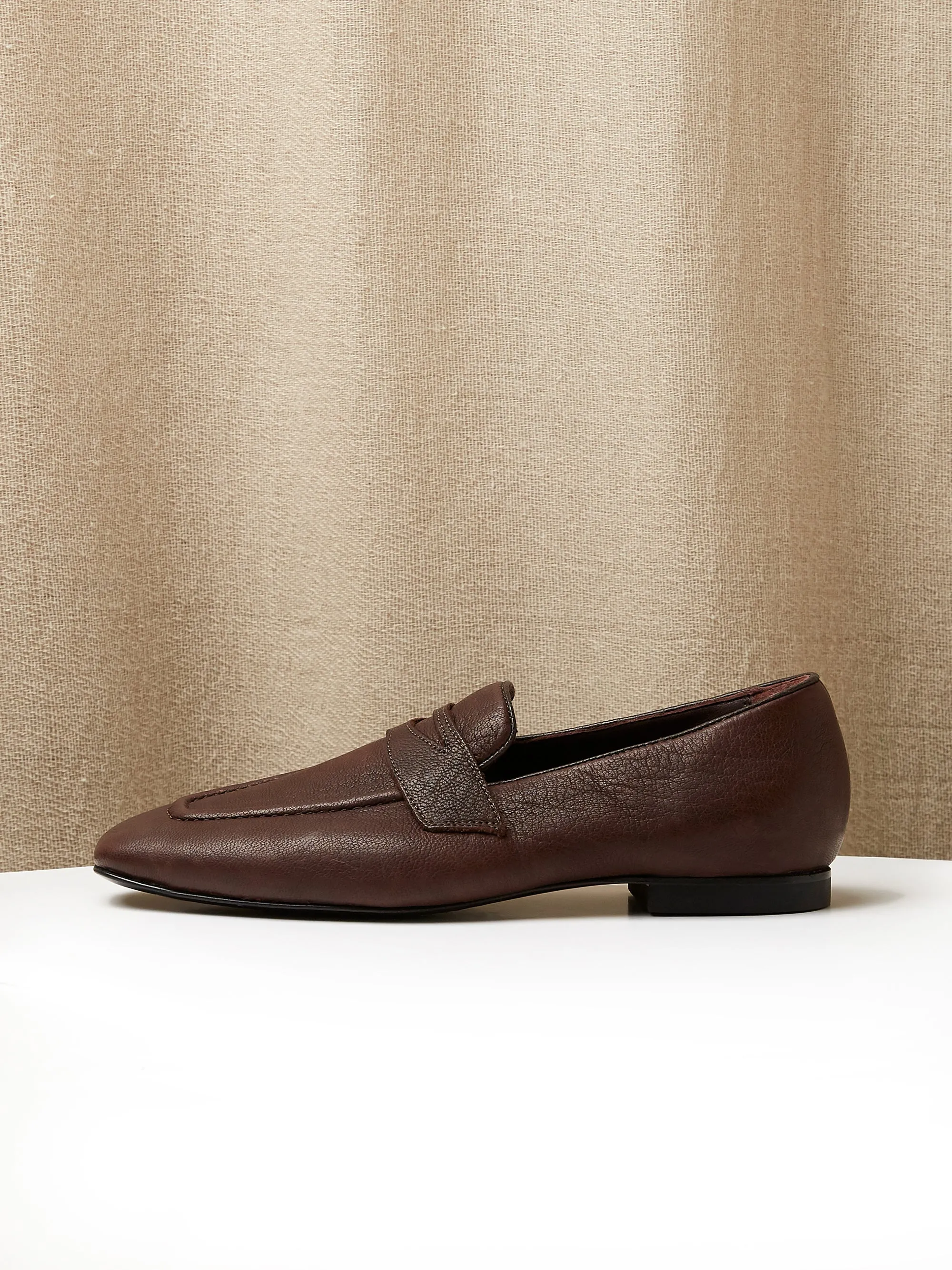 Penny Loafers in Brown Deer Leather