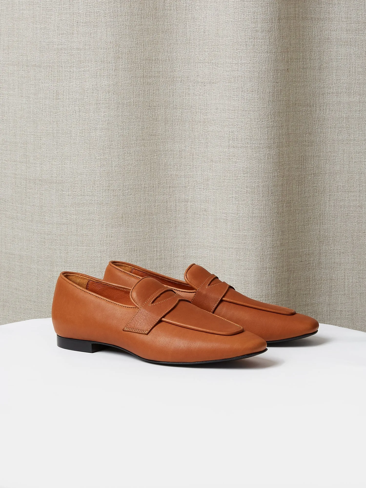 Penny Loafers in Tan Calf Leather