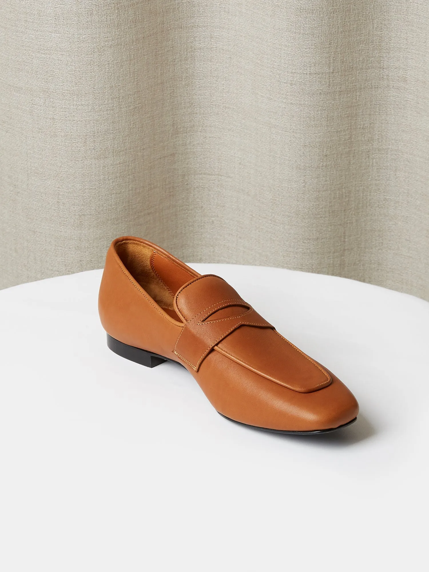 Penny Loafers in Tan Calf Leather