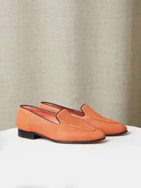 Pintuck Loafers in Coral Deer Leather