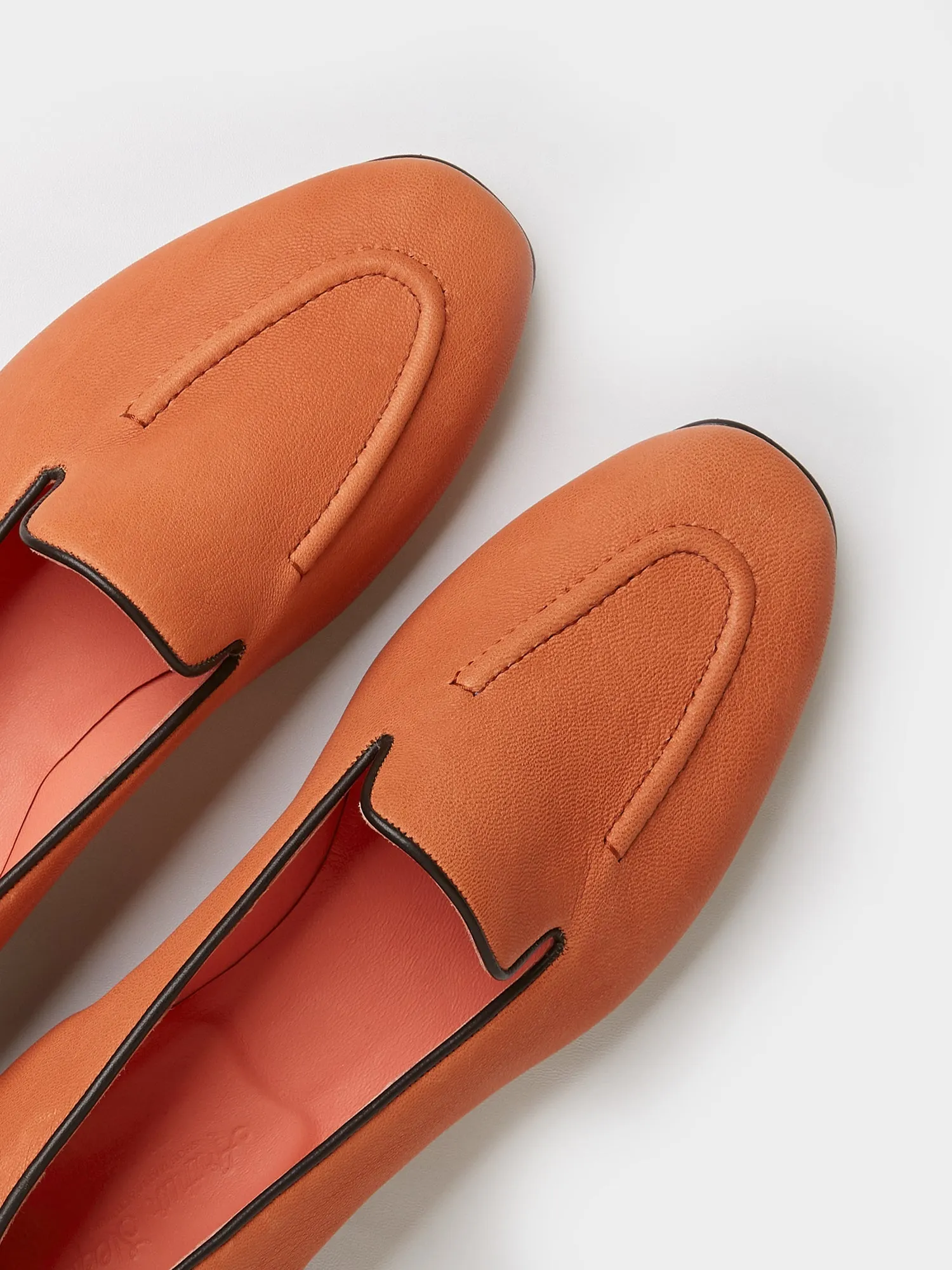 Pintuck Loafers in Coral Deer Leather