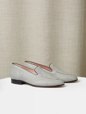 Pintuck Loafers  in Grey Deer Leather