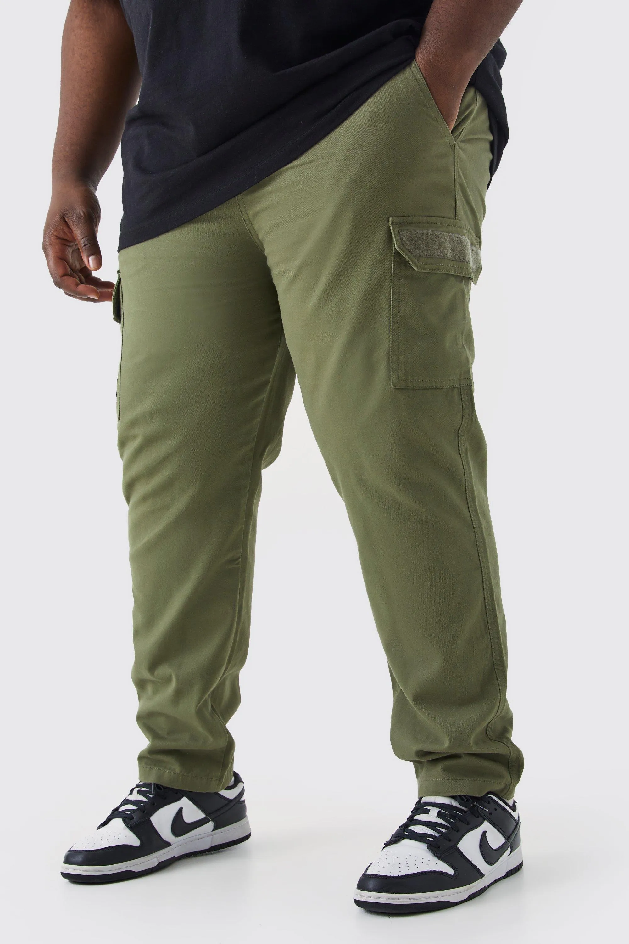 Plus Elastic Comfort Felt Detail Cargo Pants