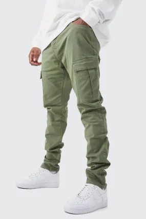 Plus Fixed Waist Skinny Stacked Cargo Pants