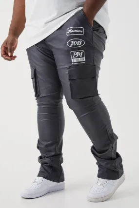 Plus Skinny Stacked Flare Coated Cargo Pants