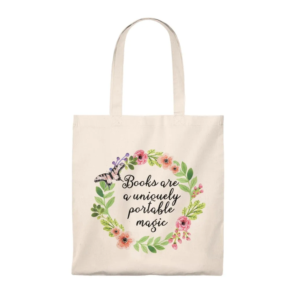 Portable Magic Floral Canvas Tote Bag - Vintage style