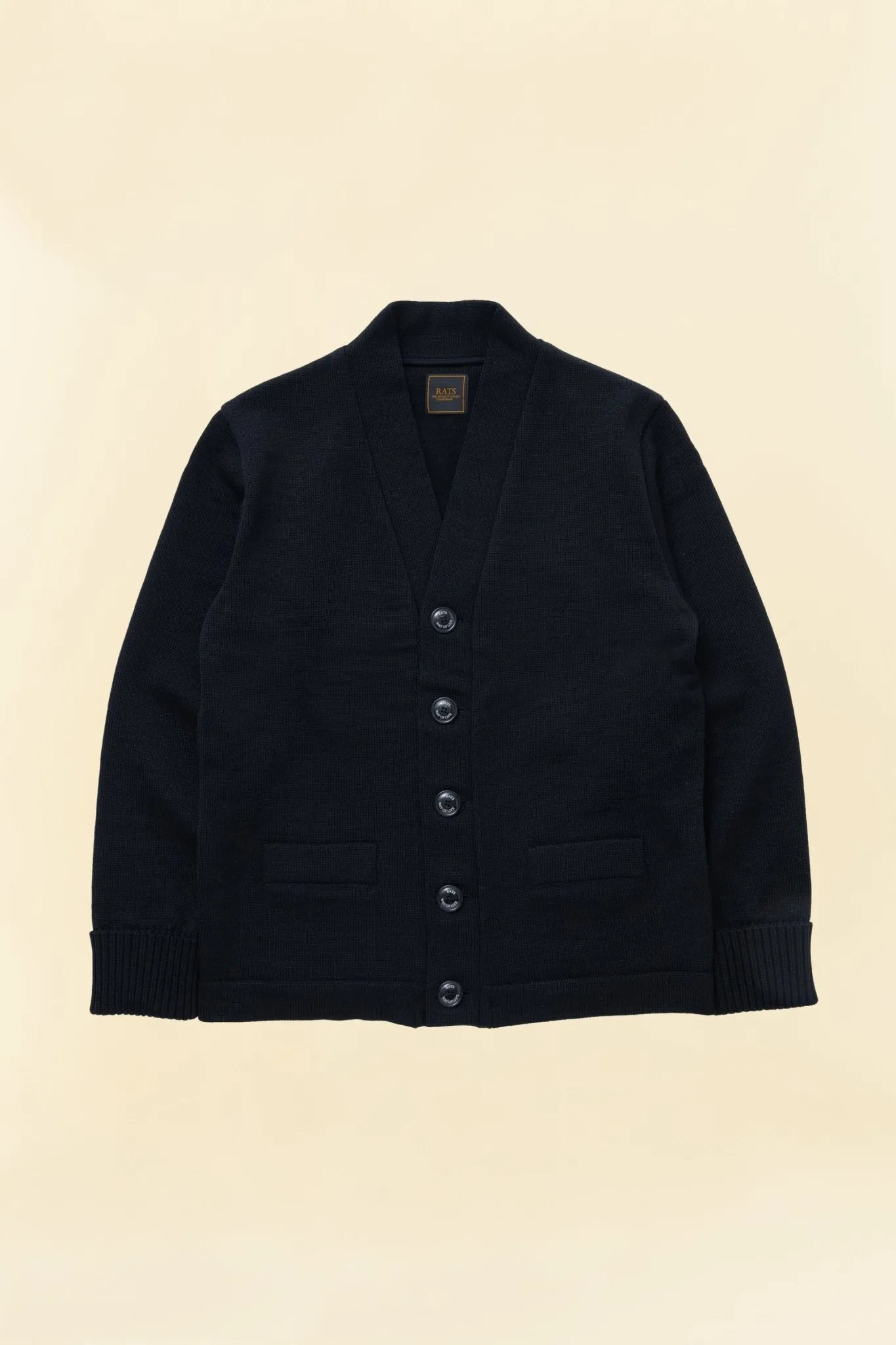 Rats Lettered Cardigan - Black