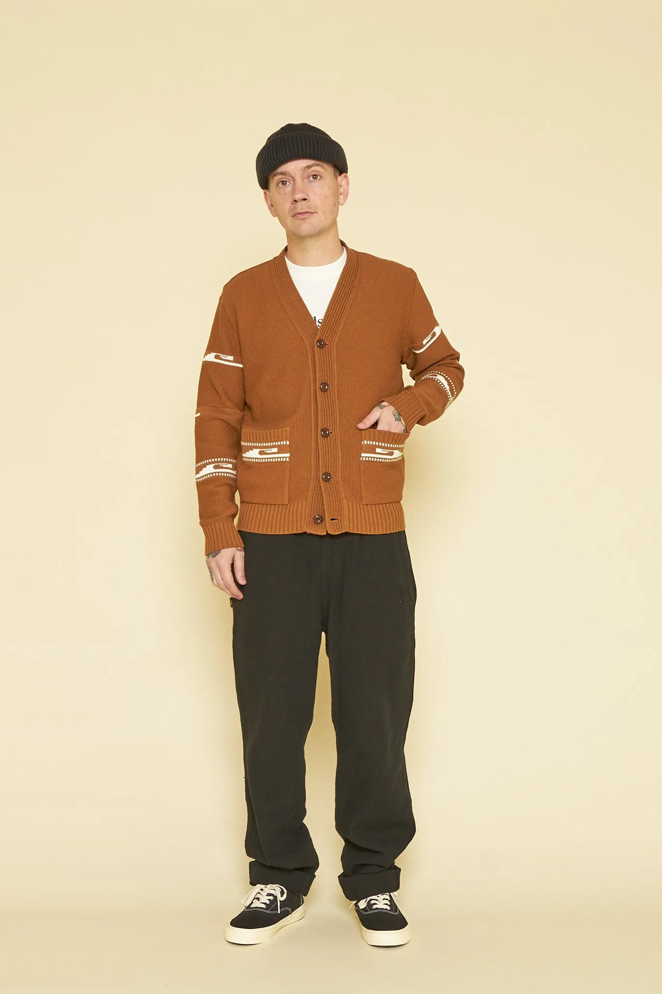 Rats Native Kanoko Cardigan - Brown