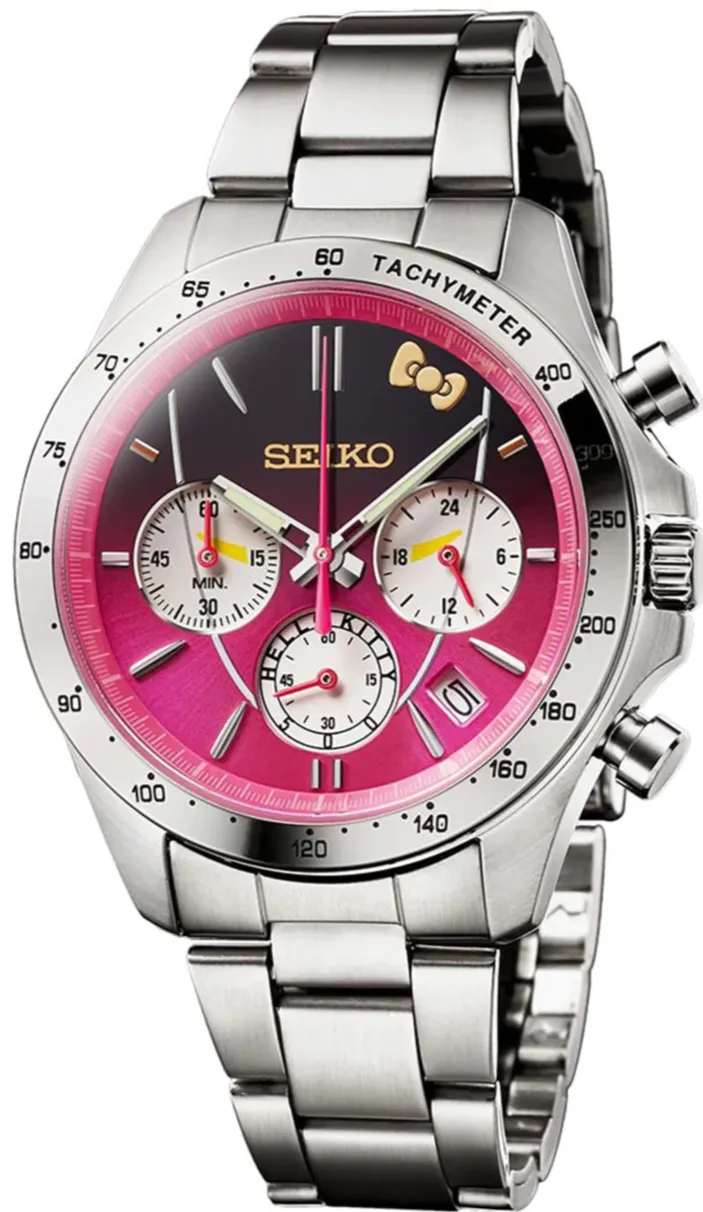 Seiko X Shinkansen 500 Series 25th Anniversary Collaboration Limited Edition Quartz Chronograph - 500 TYPE Hello Kitty - PREORDE